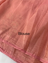 Soft Crush Organza Applique work saree with tissue applique work MS14978 PeachPink