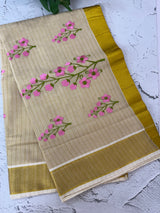 Kerala tissue embroidery saree - VOP2