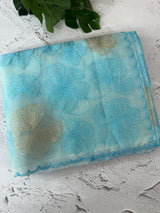 Viscose organza saree with thread work - MSH925 Blue