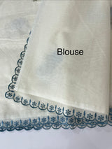 Mul chanderi embriodery saree with scalloped borders MSH290