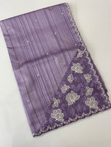 Cutwork Semi tussar saree MTSS674 Lavender
