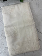 Viscose Organza saree with applique work-MSH101 White
