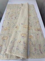 Soft Moonga checks saree with prints and embroidery MSH154 - Beige