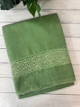 Kota saree with crochet work and lace border MCJ879 LightGreen