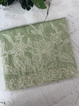 Tissue mix soft Organza saree with applique work MSCK38 Dusty PastelGreen