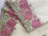 Mul chanderi embriodery saree with scalloped borders MSH176