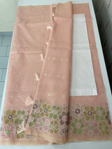 Soft Kota tissue silk saree with embriodery work MS49887 Pastel PeachPink