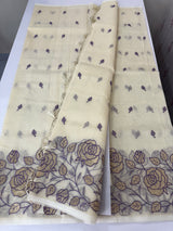 Moonga checks Applique work saree  FSF188