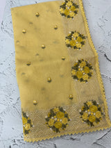 Soft kota silk saree with embroidery MSS678 Yellow