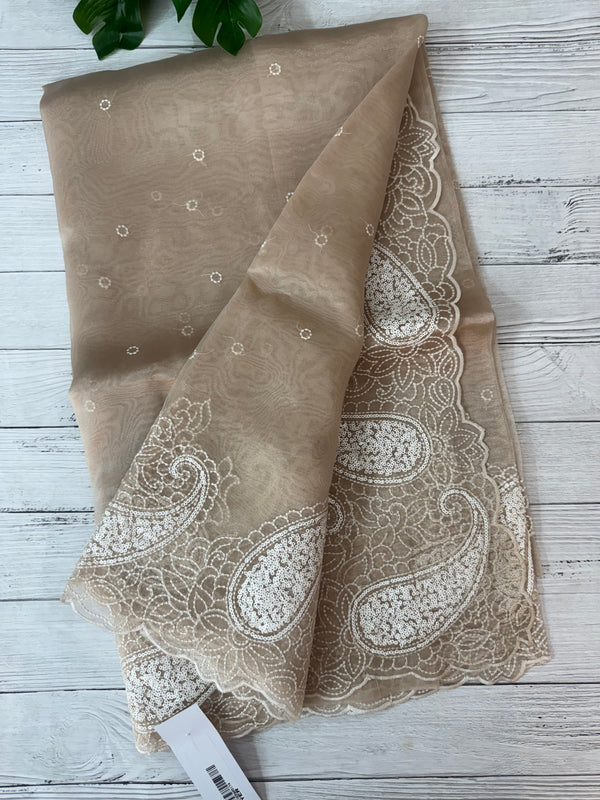 Viscose Organza saree with embriodery-MS14414