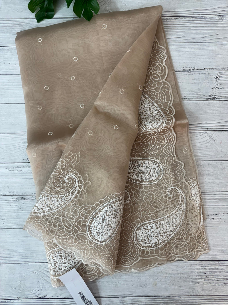 Viscose Organza saree with embriodery-MS14414