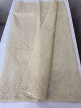 Moonga checks saree with Net Applique borders  MSH157 Ivory