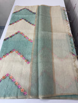 Soft Jute tissue saree with embroidery MJT671