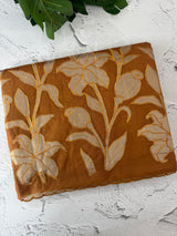 Semi organza saree with appliqué work - MSH906- RustOrange