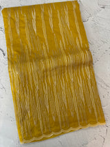 Semi soft Organza saree with zari thread work MSB8433 Yellow