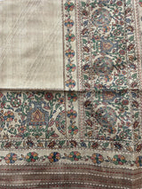 Madhubani Printed Semi tussar silk saree with Kanta work MBT6877 (4)