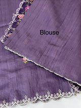 Cutwork Semi tussar saree MTSS680