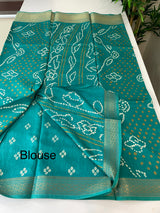 Semi silk saree MSBS129 TealBlue