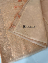 Moonga checks saree with embroidery MSH219 - Peach