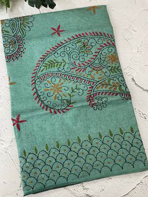 Kanta Handstitched Blended tussar silk saree MS15831