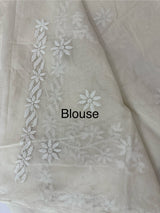 Mul chanderi chikankari embriodery saree MSH291 (2) Offwhite