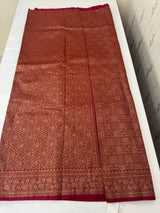Semi katan Banarasi saree in antique zari weaving - MSKB899 MaroonRed