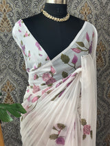 Pure Georgette saree with digital prints and sequence work SHCNEIR