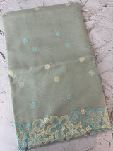 Soft Tissue kota embroidery saree MSK4660 PastelAquaBlue