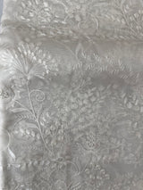 Dyeable Soft Organza saree with thread work - MSH198 White