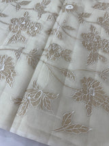 Mul chanderi saree with tissue applique work MSH189 - Offwhite