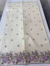 Mul chanderi embriodery saree with scalloped borders MSH176