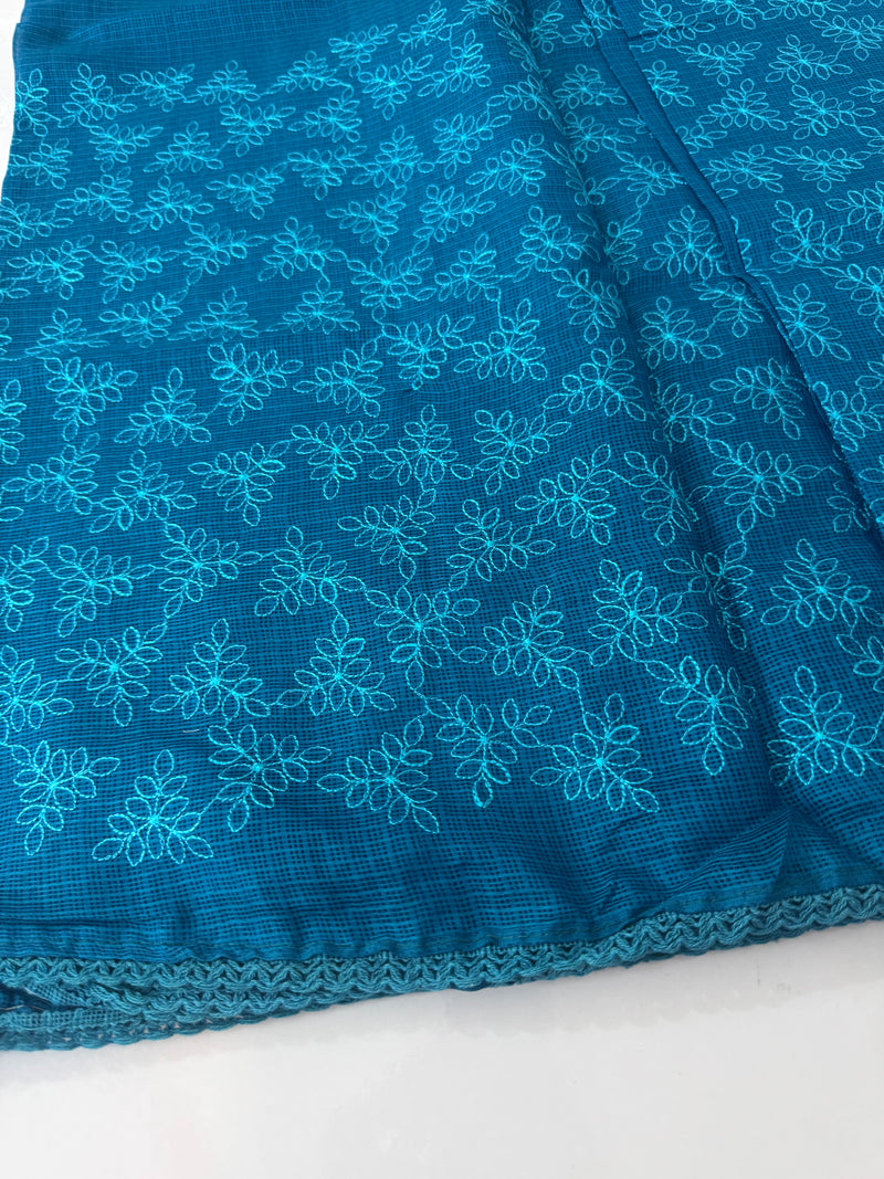 Soft kota checks saree with embroidery SDJCS21