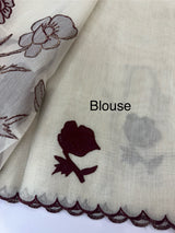 Tissue cotton applique work saree MS6743(1) - Maroon