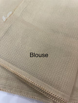 Kota  checks saree with embroidery - MS7679 Beige