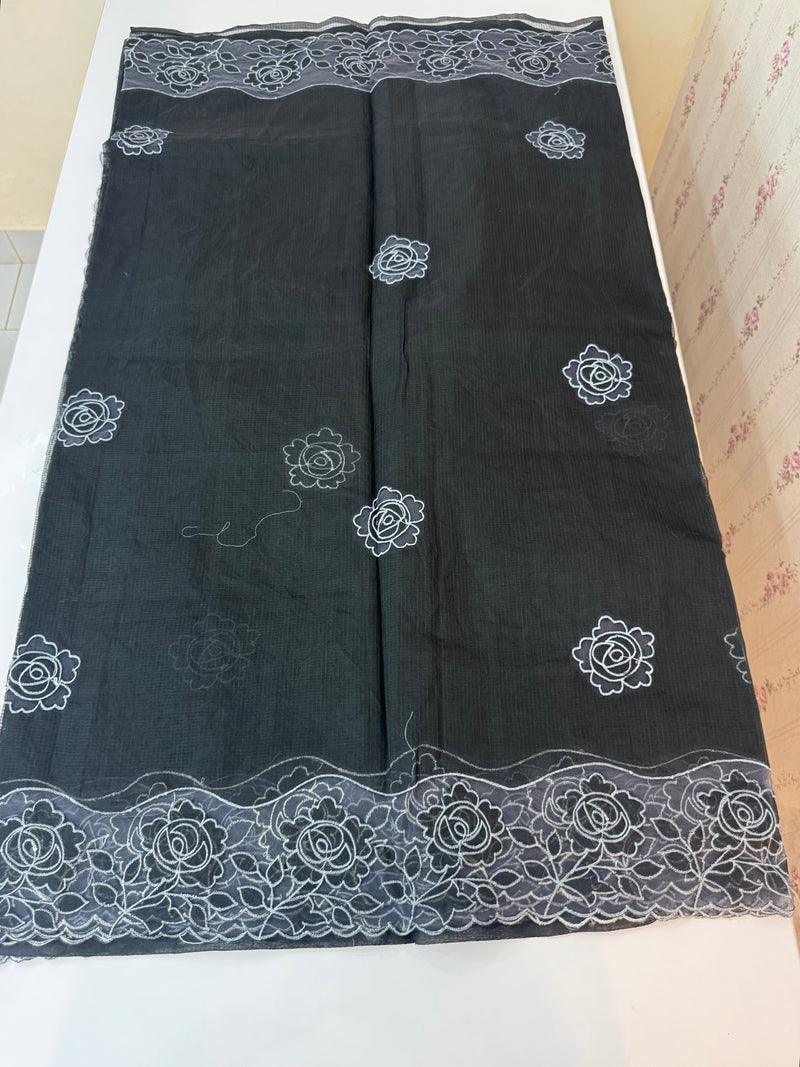 NetKota Applique work saree  MSH110- Black