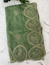 Silky kota saree with embriodery MS16334- JadeGreen