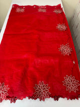 Crush Organza saree MSK5463- Red