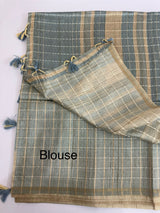 Blended soft tussar silk saree MS1587 PowderBlue