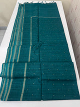 Tussar mix soft silk saree with Retta pettu borders - MST988 Teal