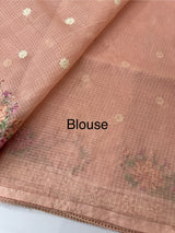 Silky kota embroidery saree MSK4333 - PastelPeach