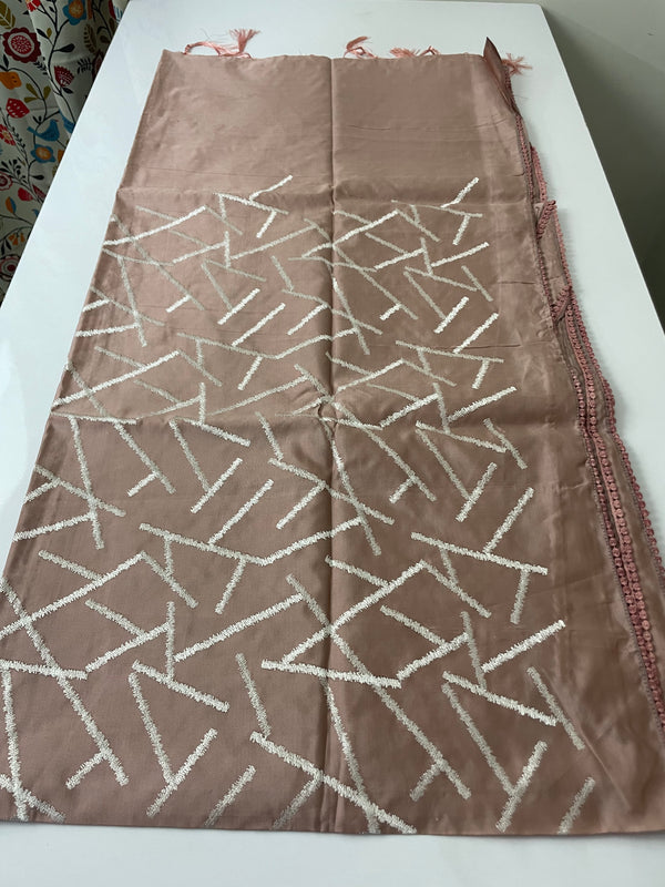 Art silk saree with thread work MAS764 - NUDE PINK