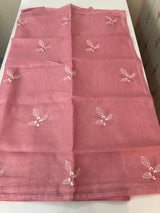 Kota  checks saree with embroidery - MS7679 Pink