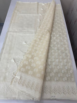 Fancy Net saree with thread work MSH271 - Ivory 1