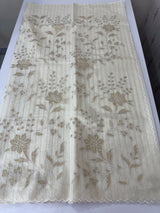 Lines Mul chanderi saree with applique work MSH147 - Offwhite