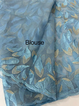 Glass organza saree with thread work- MOS351