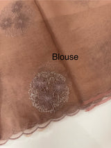 Organza saree with embroidery - MSH375 DuskyPeach