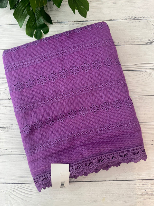 NetKota Hakoba saree with lace border MS6713- Purple