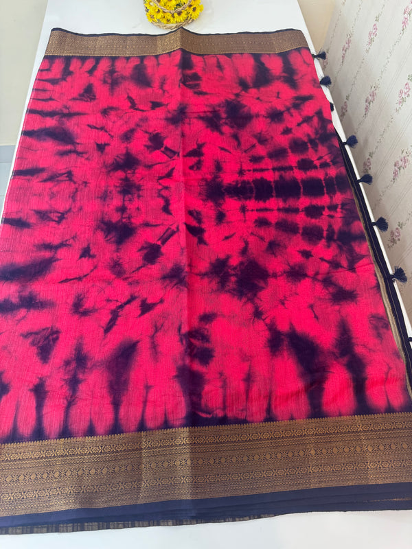 Tie & Dye Jute silk sarees  MJL987