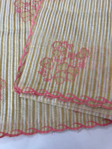 Tissue mix Soft silk saree with applique work MS8146