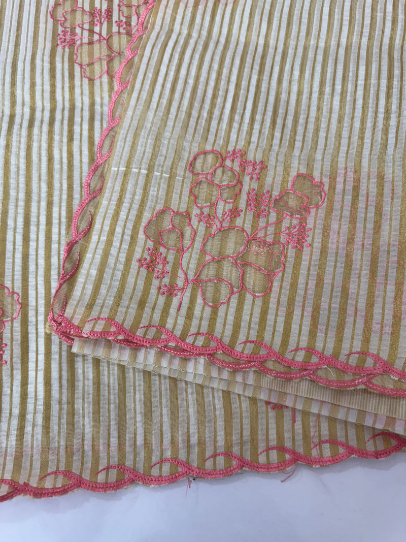 Tissue mix Soft silk saree with applique work MS8146